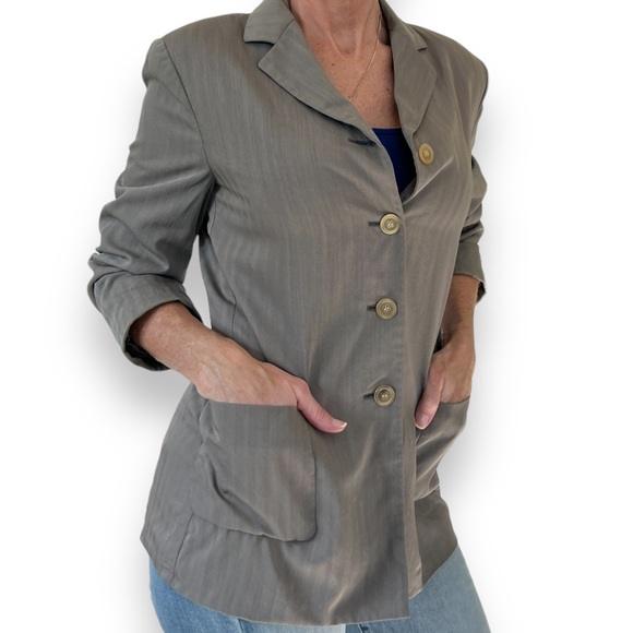 Vintage Antonio Fusco x Sophy Curson Womens Classic Blazer Gray, Size M/L - Picture 4 of 9